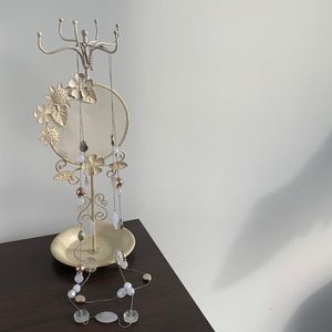 Beautiful bohemian long Pearl and crystal necklace